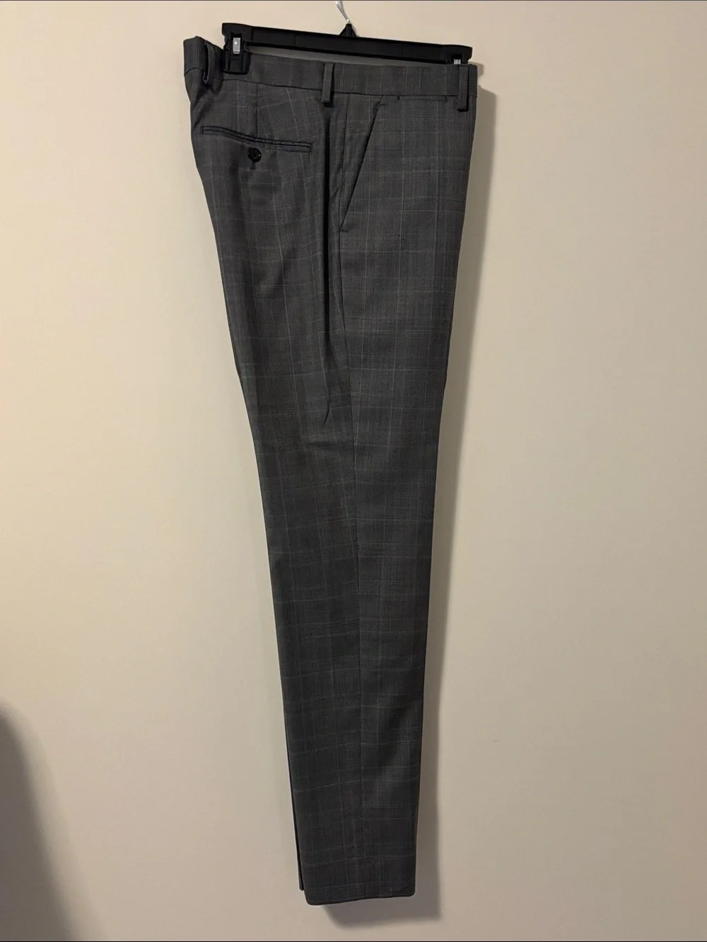 Express Men’s Gray Windowpane Plaid Suit Jacket & Pants